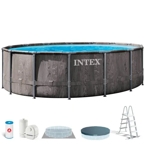 Piscina desmontable intex prism frame greywood 5,5 metros + depuradora