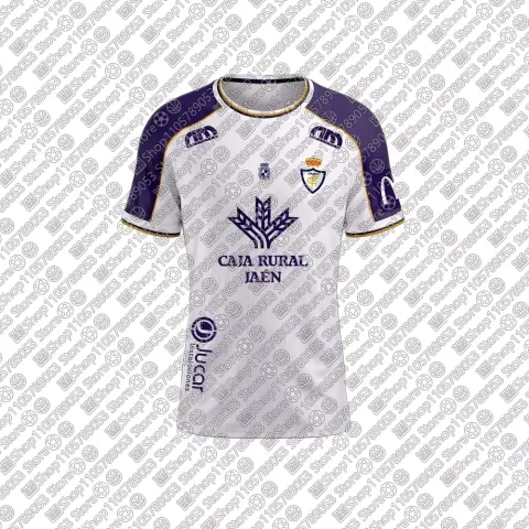 2026-27 Nueva Camiseta de Fútbol Real Jaén Impresa en 3D para Adultos y Niños, de Secado Rápido, Transpirable, Casual, para Deportes y Hogar
