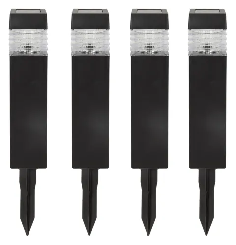 Set 4 focos solares exterior luz LED blanca