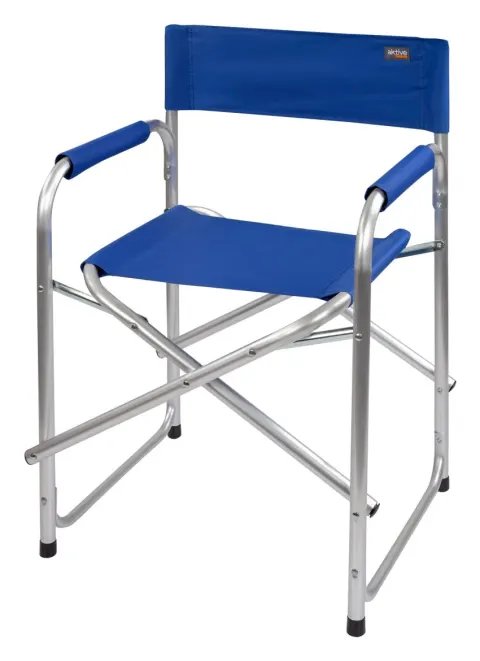 Silla director plegable camping azul Aktive